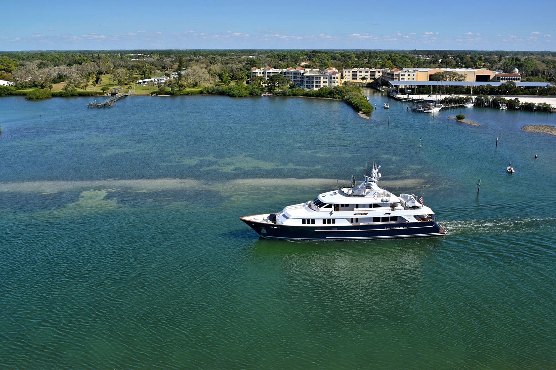 Luxury yacht on calm waters